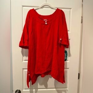 NWT Oh My Gauze! M (Size 2) Red Cotton Marcy Tunic
